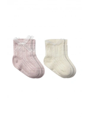 Fiyonklu Penye Soket Çorap 2li 10149 Lila