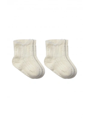 Fiyonklu Penye Soket Çorap 2li 10150 Naturel