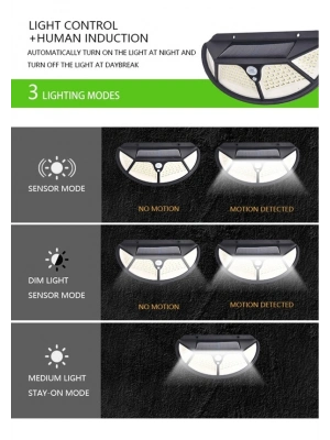 Fonksiyonel Sensörlü 102 Ledli Solar Bahçe Lambası