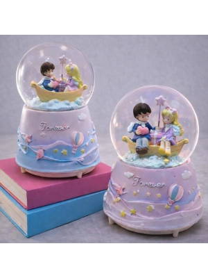 Forever Romantik Çift Figürlü Işıklı Otomatik Büyük Boy Kar Küresi