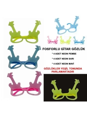 Fosforlu Gitar Glow Parti Gözlüğü 12 adet