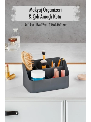 Füme Makyaj Kutusu & Kozmetik Organizeri & Çok Amaçlı Kutu