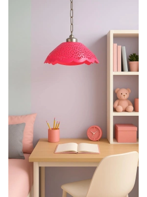 Fuşya Akrilik Avize Soft Pembe Modern Aydınlatma 35x35x12 cm