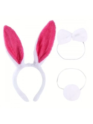 Fuşya Tavşan Kostüm Seti Kız Çocuk – Tütü Etek, Taç, Papyon, Ponpon
