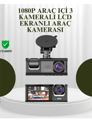 G-Sensörlü 3lü Kayıtlı Araç Kamerası