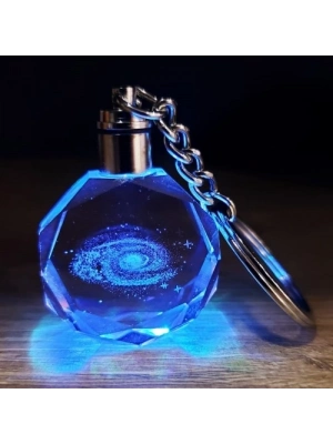 Galaxy Gezegen Tasarım Işıklı Anahtarlık