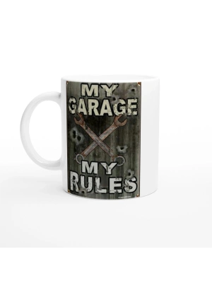 Garaj Kuralları Metal Levha Temalı Kupa Bardak