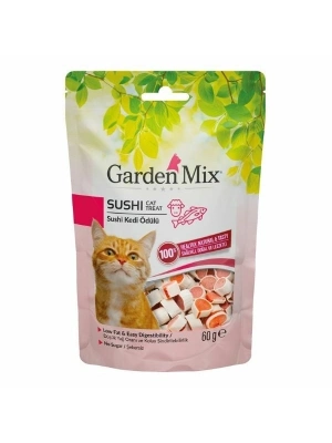 Garden Mix Kuzulu Sushi Düşük Yağlı Şekersiz Kedi Ödül Maması 1 Adet 60 Gr