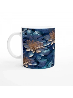 Gecenin Zarafeti Çiçek Desenli Kupa Bardak