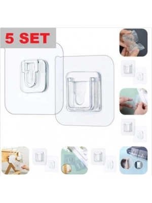 Geçmeli Klips Eşya Sabitleme Askısı 5’li Set