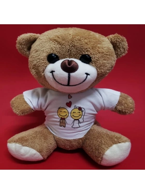 Gelin Damat Tasarım Tişörtlü Sevimli Ayıcık