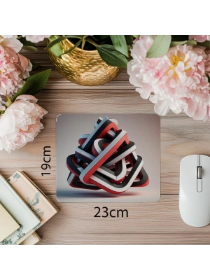Geometrik Yüzey Kompozisyonlu Mousepad - 19x23 cm 2 mm Dikdörtgen İthal Baskılı Mouse Pad