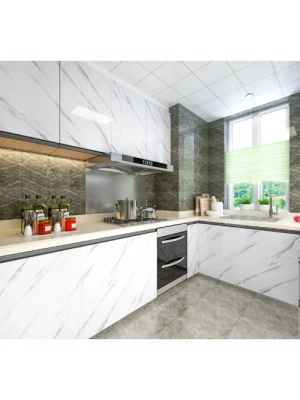 Doğal Mermer Desenli Yapışkanlı Tezgah Folyosu 5M