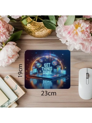 Get Things Done Temalı Enerjik Mousepad - 19x23 cm 2 mm Dikdörtgen İthal Baskılı Mouse Pad