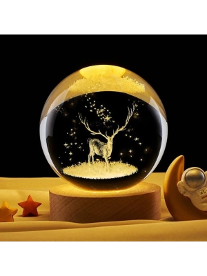 Geyik Tasarımlı USBli Cam Küre