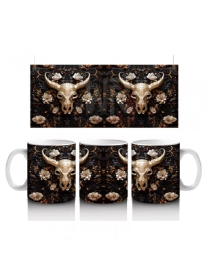 Geyik ve Yaban Hayvanları Desenli Kahve Kupası – Baskılı Kupa Bardak