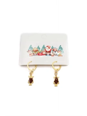 Geyik Yılbaşı Küpe - Altın