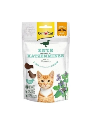 Gimcat Crunchy Snacks Ördekli ve Kedi Naneli Tahılsız Kedi Ödül Maması 1 Adet 50 Gr