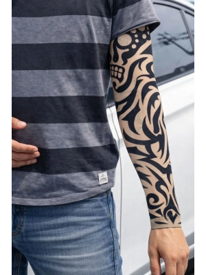 Giyilebilir Kol Dövmesi Çorap Dövme 3d Baskılı Kol Bacak Dövme 2 Adet Model 9