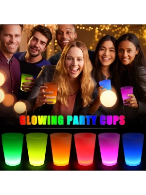 Glow Partisi Bardakları 6 Renk 6 Adet 1.5 Oz 4.5 X 6.5 Cm