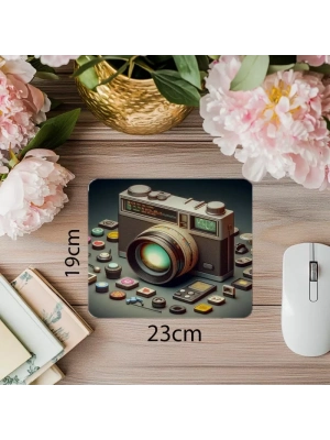 Glowing Lensli 2000’ler Kamerası Mousepad - 19x23 cm 2 mm Dikdörtgen İthal Baskılı Mouse Pad
