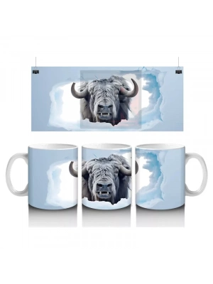 Gökyüzü Fonunda Yaban Mandası Figürü – Baskılı Kupa