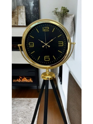 ® Gold Dekoratif Tasarım Tripod Ayaklı Saat