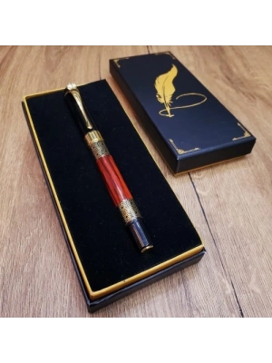 Gold Desenli Metal Roller Kalem