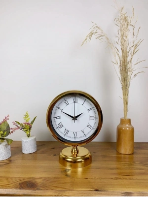 ® Gold Metal Retro Masa Saati 25×20 cm