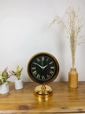 ® Gold Metal Sade Masa Saati 25×20 cm