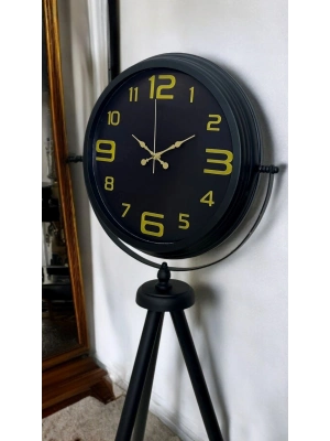 ® Gold Rakamlı Siyah Tripod Ayaklı Saat