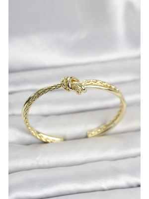 Gold Renk Düğüm Model Pirinç Kadın Bileklik