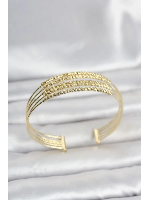 Gold Renk Pirinç Minimal Dorikalı Kadın Bileklik