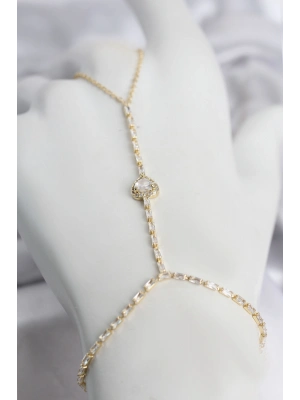 Gold Renk Pirinç Zirkon Taşlı Kalp Model Şahmeran