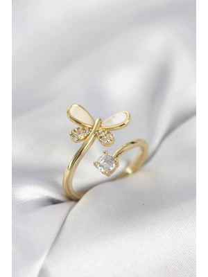 ® Gold Renk Yusufçuk Model Zirkon Taşlı Kadın Yüzük