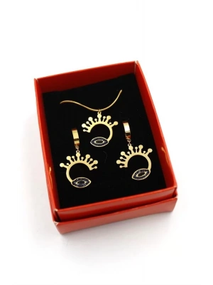 Göz Set Kolye - Altın