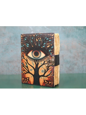 Göz Tasarımlı Deri Defter