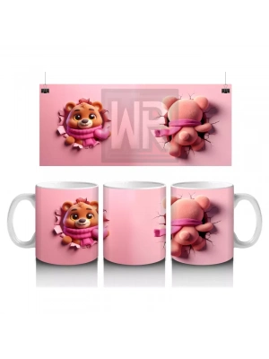 Gözlüklü Sevimli Kız Maskotu – Baskılı Kahve Kupası