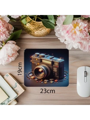Grainy Ekranlı Fotoğraf Makinesi Mouse Pad - 19x23 cm 2 mm Dikdörtgen İthal Baskılı Mouse Pad