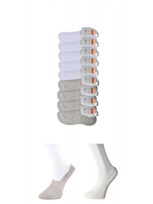 Gri ve Beyaz Erkek Babet Çorap 9 çift