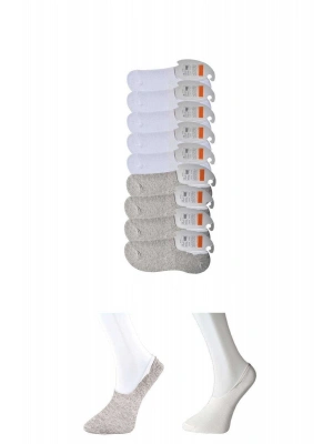 Gri ve Beyaz Erkek Babet Çorap 9 çift