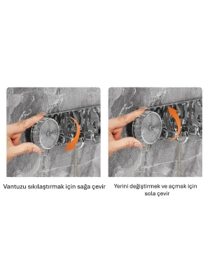 Güçlü Lüks Vantuzlu Askılık