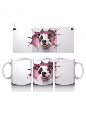 Gül Bahçesinden Bakan Sevimli Köpek – Baskılı Kahve Kupası