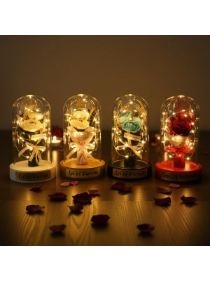 Gül Buketi Ledli Fanus