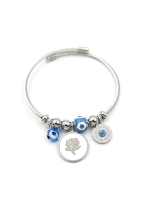 Gül Charm Bilezik - Gümüş