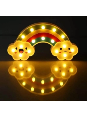 Gülen Bulutlu Gökkuşağı LED Gece Lambası