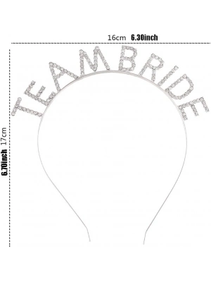 Gümüş Kaplama Kristal Taşlı Team Bride Taç