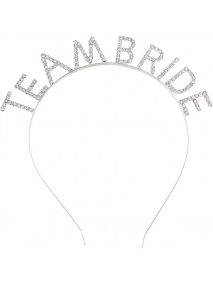 Gümüş Kaplama Kristal Taşlı Team Bride Taç 16x17 Cm