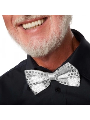 Gümüş Payetli Pullu Papyon