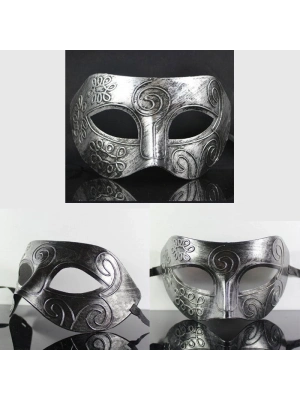 Gümüş Renk Antik Tarz Balo Maskesi